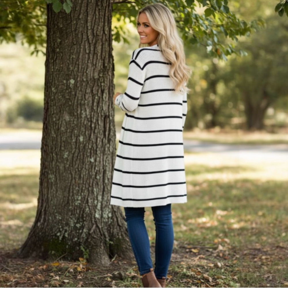 Chaser Open Striped Sweater - Picture 4 of 7